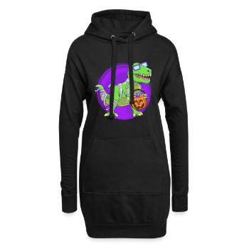 Maman d’Halloween des dinosaures - Sweat-shirt à capuche long Femme - noir - Devant