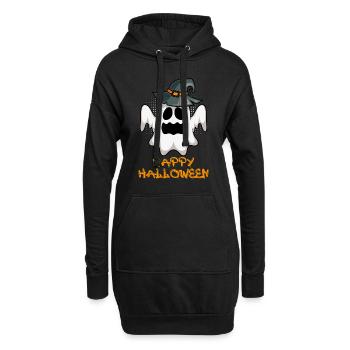 Happy Geister Halloween - Hoodie-Kleid - Schwarz - Vorne