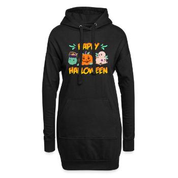Happy Halloween - Hoodie-Kleid - Schwarz - Vorne
