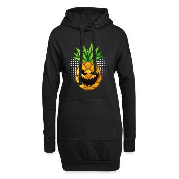 Ananas grusel Kürbis Halloween - Hoodie-Kleid - Schwarz - Vorne