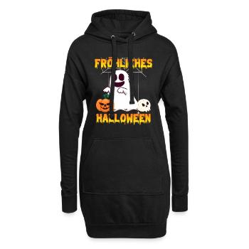 Happy Halloween Geist - Hoodie-Kleid - Schwarz - Vorne