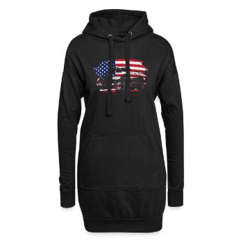 Monster Truck Patriotic Flag Truck Amateur - Sweat-shirt à capuche long Femme - noir - Devant