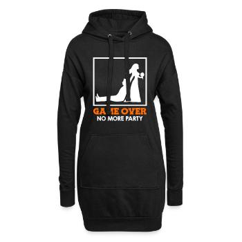 Game Over - Brautpaar Hochzeit - Hoodie-Kleid - Schwarz - Vorne