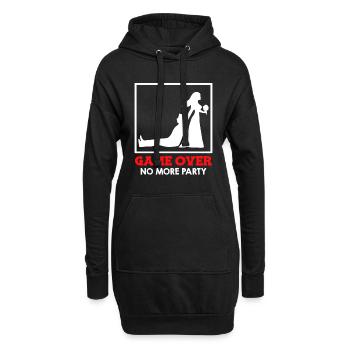 Game Over - Brautpaar Hochzeit - Hoodie-Kleid - Schwarz - Vorne