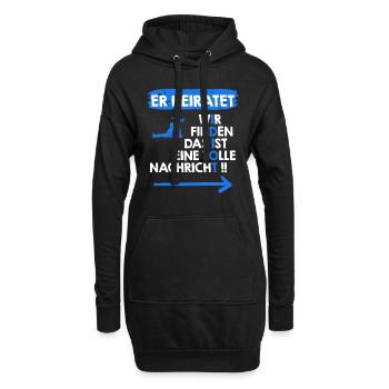 Der Idiot heiratet Bräutigam Junggesellenabschied - Hoodie-Kleid - Schwarz - Vorne