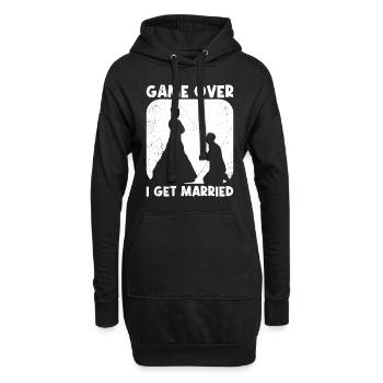 Game over - Brautpaar Mann und Frau Hochzeit - Hoodie-Kleid - Schwarz - Vorne
