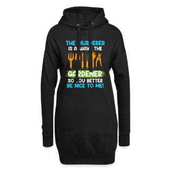 Sois gentil avec moi L’assassin est toujours le jardinier - Sweat-shirt à capuche long Femme - noir - Devant