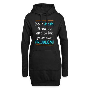 Les mathématiques grandissent et résolvent votre propre problème - Sweat-shirt à capuche long Femme - noir - Devant