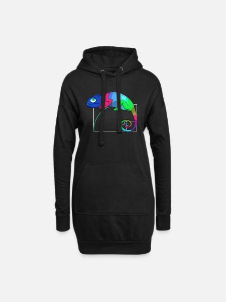 Fibonacci Tag Goldenes Ratio Mathe Chamäleon - Hoodie-Kleid - Schwarz