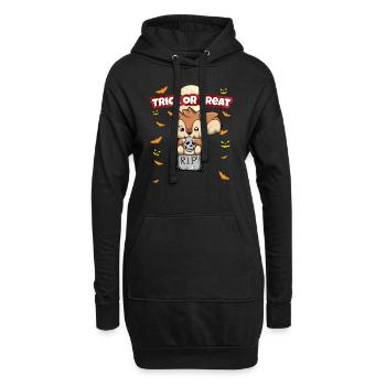 Trick Or Treat Scary Creepy Halloween Monster - Hoodie-Kleid - Schwarz - Vorne