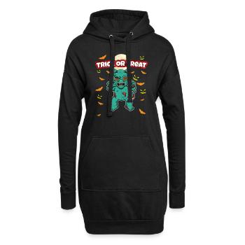 Trick Or Treat Scary Creepy Halloween Monster - Hoodie-Kleid - Schwarz - Vorne