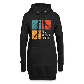 Gas Wasser Scheiße Klempner - Hoodie-Kleid - Schwarz - Vorne