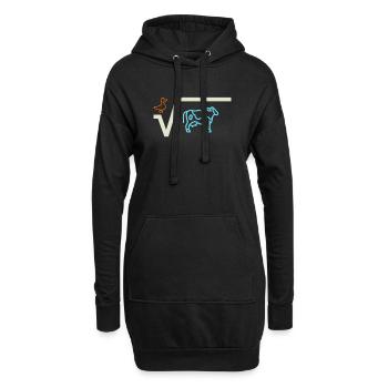 Racine de canard de vache - Sweat-shirt à capuche long Femme - noir - Devant