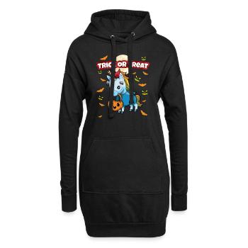 Trick Or Treat Scary Creepy Halloween Monster - Hoodie-Kleid - Schwarz - Vorne