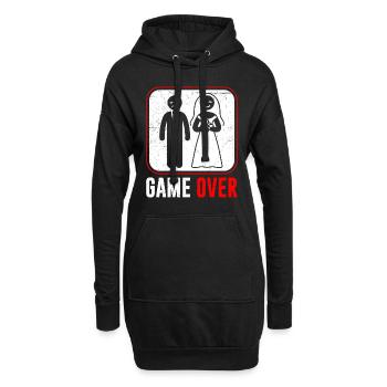 Jeu de mariage sur le marié - Sweat-shirt à capuche long Femme - noir - Devant
