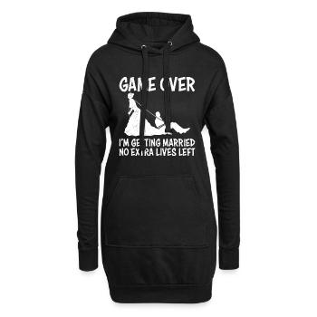 Game over - Frisch verheiratet Ehepaar Hochzeit - Hoodie-Kleid - Schwarz - Vorne