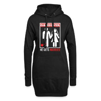 Game over - Mari Groom Jungesellenabschied - Sweat-shirt à capuche long Femme - noir - Devant