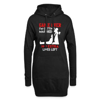 Game over - JGA Männer Hochzeit - Hoodie-Kleid - Schwarz - Vorne