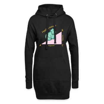 Professeur de mathématiques mathématicien Hippotenuse - Sweat-shirt à capuche long Femme - noir - Devant