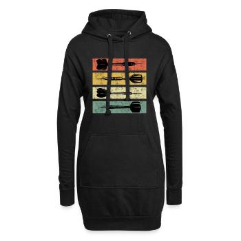 Dart Pfeile Dart Zubehör Dart - Hoodie-Kleid - Schwarz - Vorne