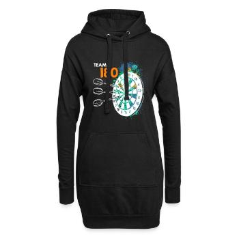 Team 180 Darts 180er Dartscheibe 180 in Dart - Hoodie-Kleid - Schwarz - Vorne