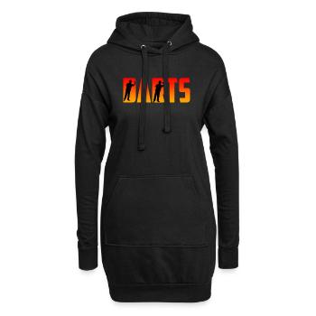 Darts Dart Pfeile Dart Zubehör Dart - Hoodie-Kleid - Schwarz - Vorne