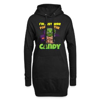 Je suis juste ici pour la bête d’Halloween effrayante de bonbons - Sweat-shirt à capuche long Femme - noir - Devant