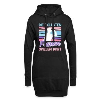 Tolle Frauen Darts Damen Dartpfeile Zubehör Dart - Hoodie-Kleid - Schwarz - Vorne