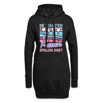 Tolle Frauen Darts Damen Dartpfeile Zubehör Dart - Hoodie-Kleid - Schwarz - Vorne