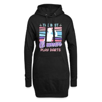 Grandes femmes Fléchettes Dames Fléchettes Accessoires Fléchettes - Sweat-shirt à capuche long Femme - noir - Devant