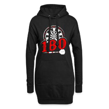 Darts 180 Dartscheibe Dartpfeil 180 Dart - Hoodie-Kleid - Schwarz - Vorne