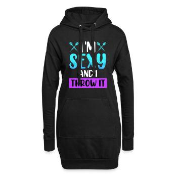 Frauen Darts Damen Dartpfeile Zubehör Dart - Hoodie-Kleid - Schwarz - Vorne
