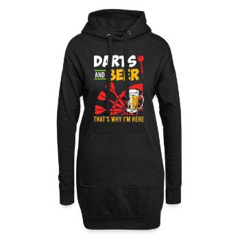Fléchettes une bière, c’est pourquoi je suis ici - Sweat-shirt à capuche long Femme - noir - Devant