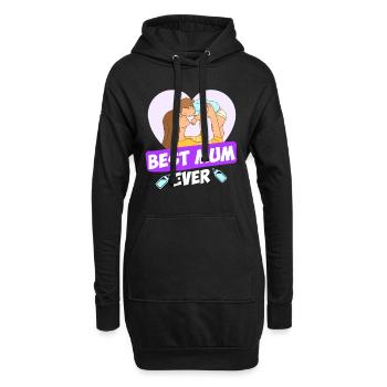 Meilleure maman de tous les temps Meilleure maman du monde Mère Enfant - Sweat-shirt à capuche long Femme - noir - Devant