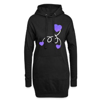 Schwanger Baby Liebe schwanger mit Zwillingen - Hoodie-Kleid - Schwarz - Vorne