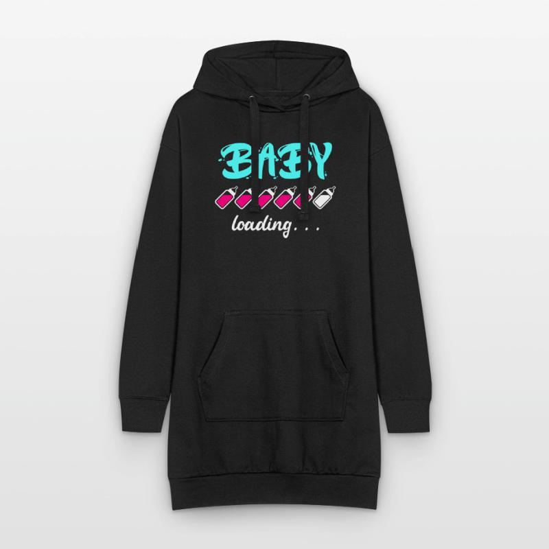 Baby loading Schwanger mit Mädchen oder Junge Mama Hoodie-Kleid