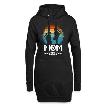 Mama 2023 Mutter schwanger werden Schwangerschaft - Hoodie-Kleid - Schwarz - Vorne