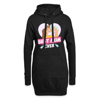 Meilleure maman de tous les temps Meilleure maman du monde Mère Enfant - Sweat-shirt à capuche long Femme - noir - Devant