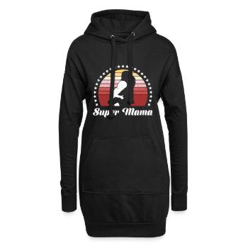 Super Mama Bear Familie Mutter Kind Mama - Hoodie-Kleid - Schwarz - Vorne