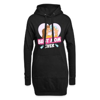 Meilleure maman de tous les temps Meilleure maman du monde Mère Enfant - Sweat-shirt à capuche long Femme - noir - Devant