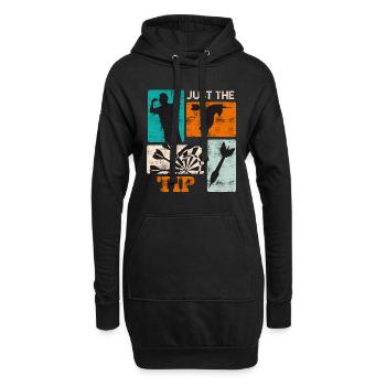 Astuce fléchettes Juste la pointe Dart Flights Dart - Sweat-shirt à capuche long Femme - noir - Devant