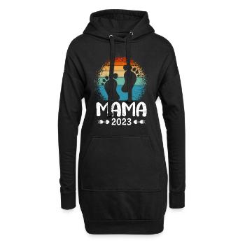 Mama 2023 Mutter schwanger werden Schwangerschaft - Hoodie-Kleid - Schwarz - Vorne