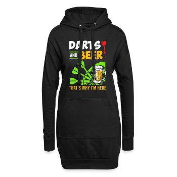 Fléchettes une bière, c’est pourquoi je suis ici - Sweat-shirt à capuche long Femme - noir - Devant