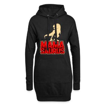 Mama Saurus werdende Mama Muttertag - Hoodie-Kleid - Schwarz - Vorne