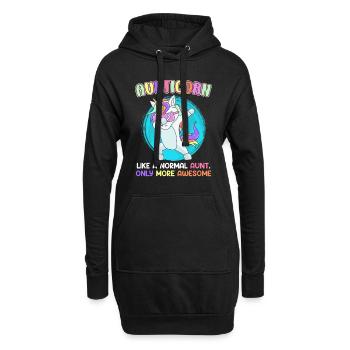 Einhorn Tante meine ist toller als deine Tante - Hoodie-Kleid - Schwarz - Vorne