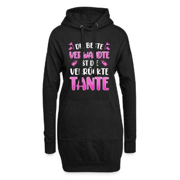 Die beste Verwandte ist die verrückte Tante - Hoodie-Kleid - Schwarz - Vorne