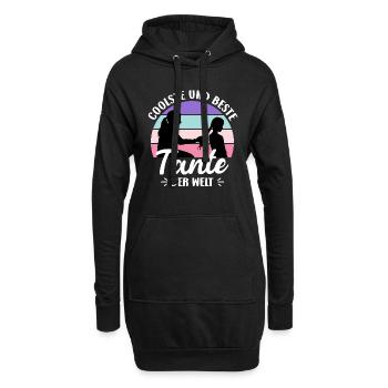 La plus cool et la meilleure tante du monde Oncle tante - Sweat-shirt à capuche long Femme - noir - Devant