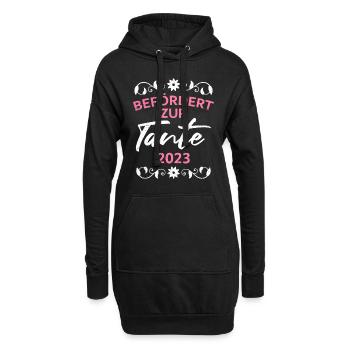 Befördert zur Tante 2023 Ich werde Tante - Hoodie-Kleid - Schwarz - Vorne