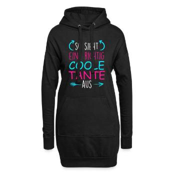 So sieht coole Tante aus Familie Onkel und Tante - Hoodie-Kleid - Schwarz - Vorne