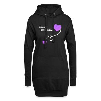 Forever verbunden Mama Kind Baby Schwangerschaft - Hoodie-Kleid - Schwarz - Vorne
